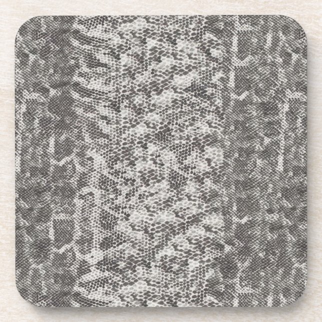Gray and White Snake Skin Drink Coaster (Front)