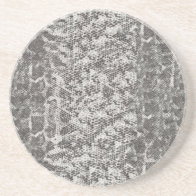 Gray and White Snake Skin Sandstone Coaster (Front)