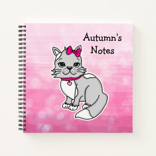 Gray and White Spotted Personalized  Notebook