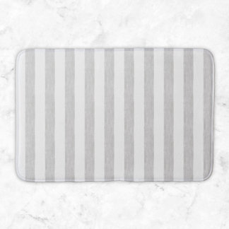 Gray And White Stripe Minimalist Modern Farmhouse Bath Mat