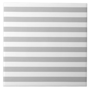 Gray and White Stripe Pattern Ceramic Tile