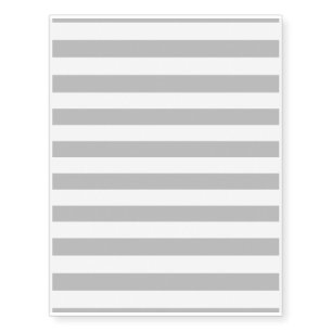 Gray and White Stripe Pattern Temporary Tattoos