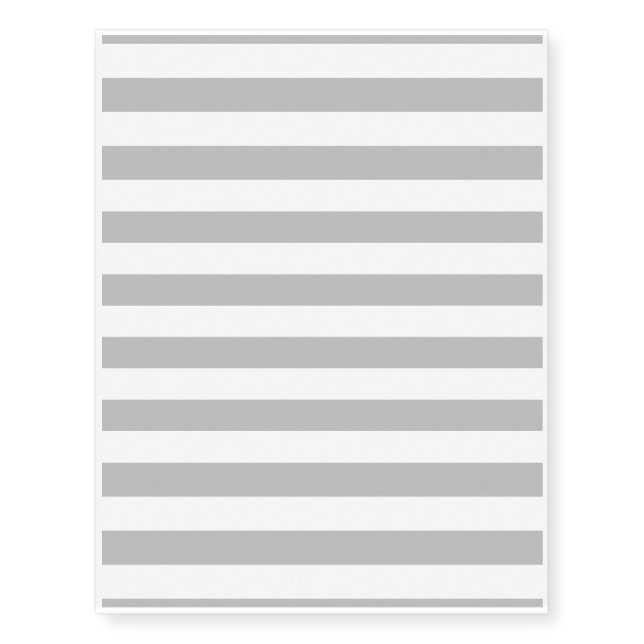 Gray and White Stripe Pattern Temporary Tattoos (Front)