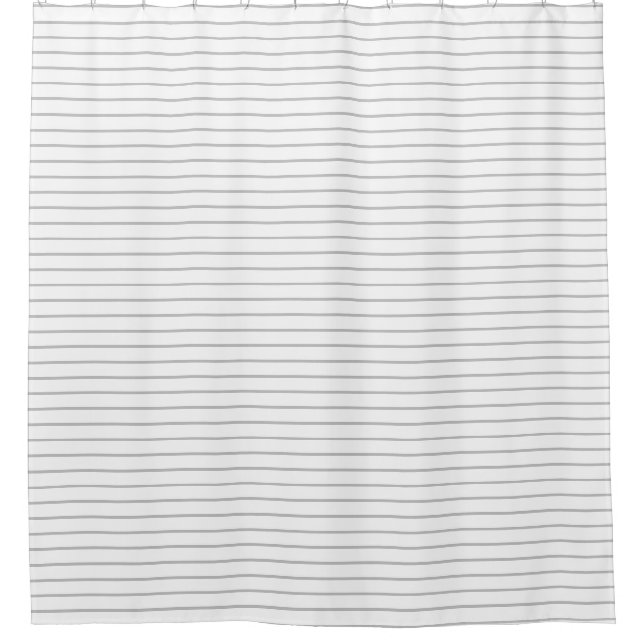 Gray and White stripe Shower Curtain (Front)