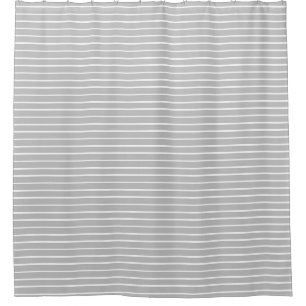 Gray and White stripe Shower Curtain