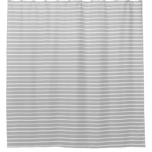 Gray and White stripe Shower Curtain