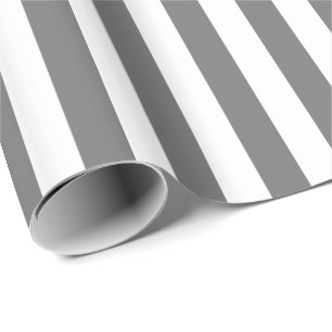 Gray and White Stripe Wrapping Paper