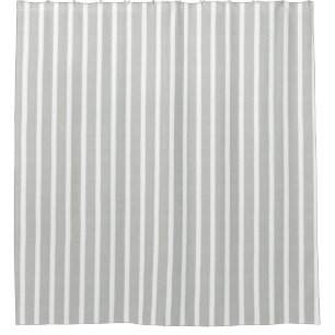 Gray and white Striped Elegant Neutral Stripes Shower Curtain