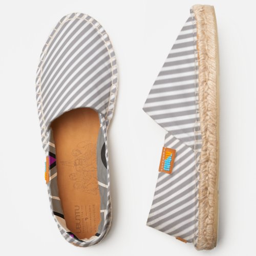 Gray and White Striped Espadrilles