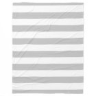 Gray and White Striped Fleece Blanket