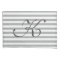 Gray and white striped monogrammed pillowcase