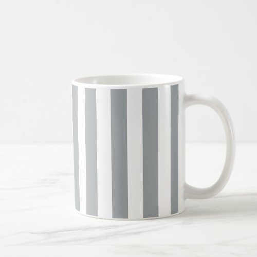 Gray and White Striped Mug