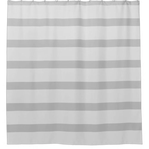 Gray and White Striped Shower Curtain