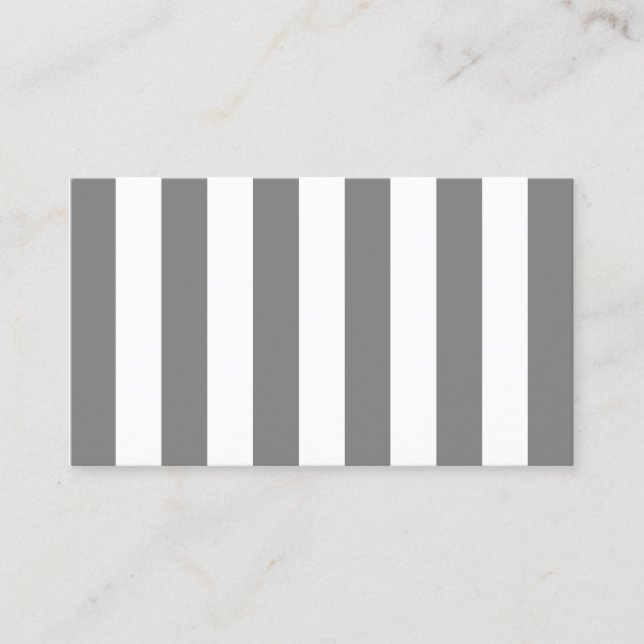 Gray and White Stripes Business Card (Front)