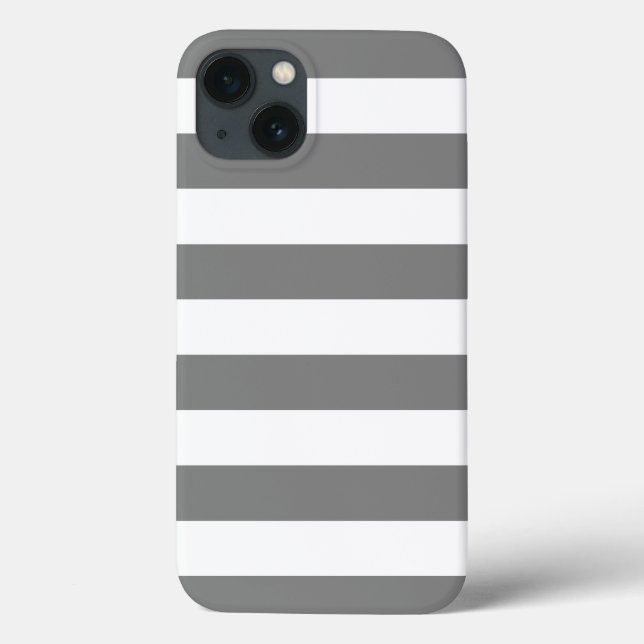 Gray and White Stripes Case-Mate iPhone Case (Back)