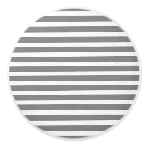 Gray and White Stripes Ceramic Knob