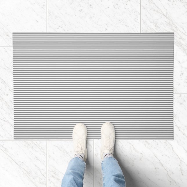 Gray and white stripes doormat (Indoor)