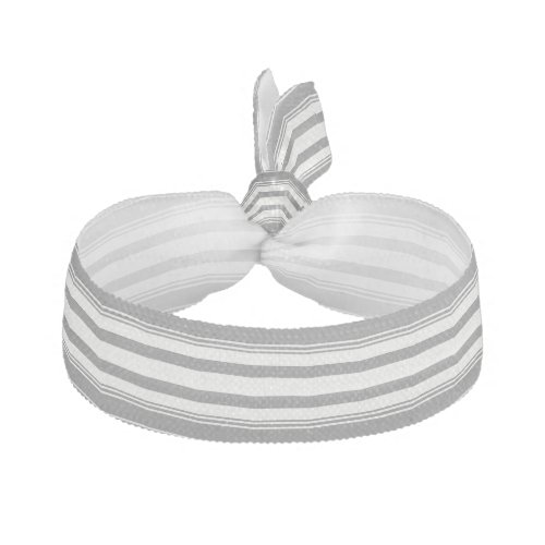 Gray and White Stripes Elastic Hair Tie