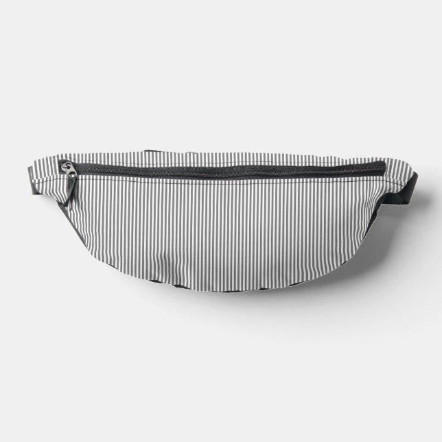 Gray and white stripes fanny pack (Lay Down)