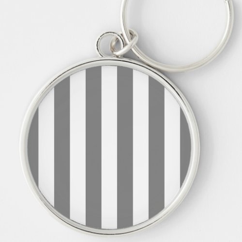 Gray and White Stripes Keychain