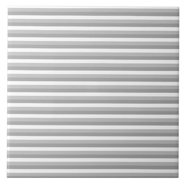 Gray and white stripes. Pattern. Ceramic Tile (Front)