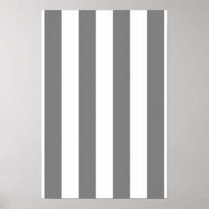 Gray and White Stripes Poster