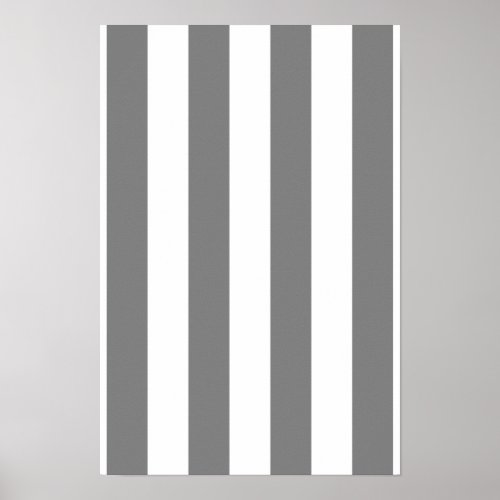 Gray and White Stripes Poster