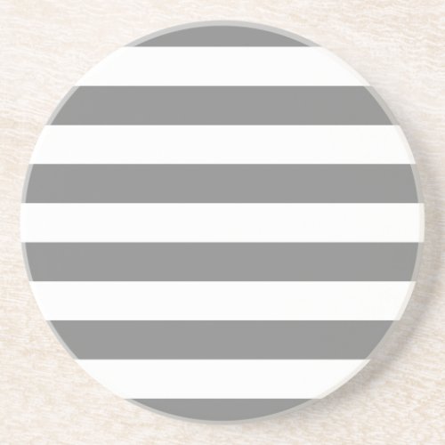 Gray and White Stripes Sandstone Coaster