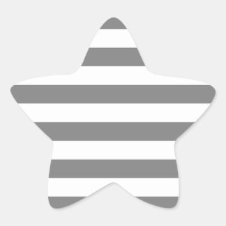 Gray and White Stripes Star Sticker