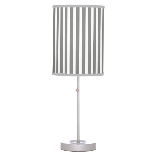 Gray and White Stripes Table Lamp