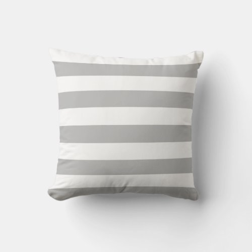 Gray and White Stripes Throw Pillow