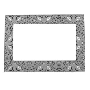 Gray and White Symmetrical Pattern Vintage Magnetic Frame