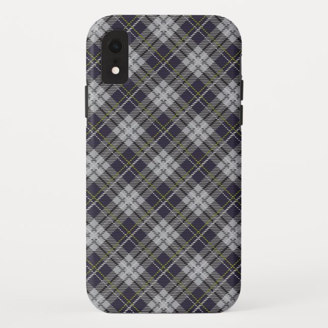 Gray and white tartan plaid pattern Case-Mate iPhone case (Back)