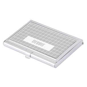 Gray and white tile blocks custom business card case
