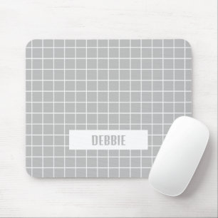 Gray and white tile blocks custom mouse pad