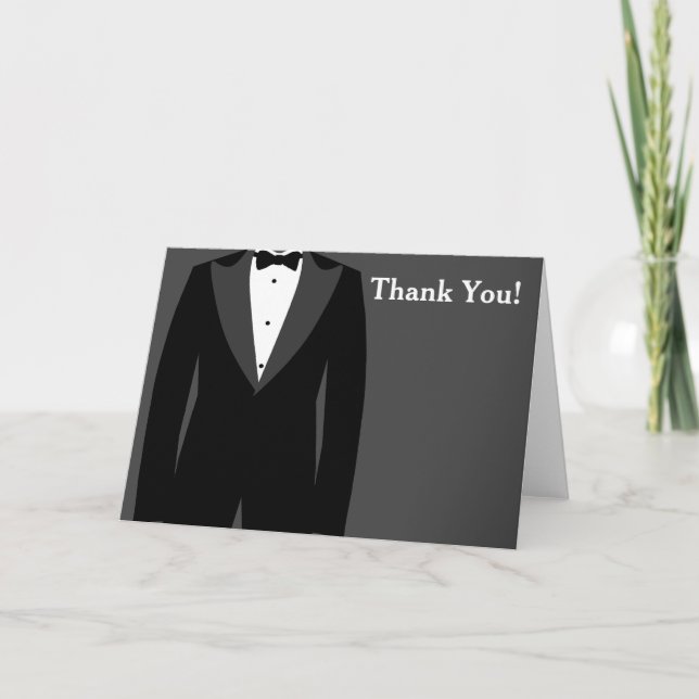 Gray and White Tuxedo Thank You (Front)