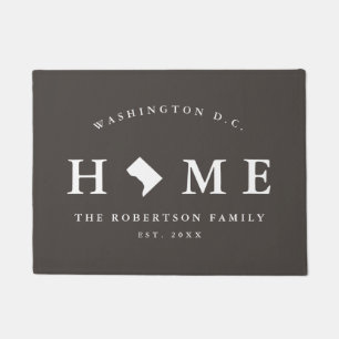 Gray and White Washington D.C. Map Mat, Doormat