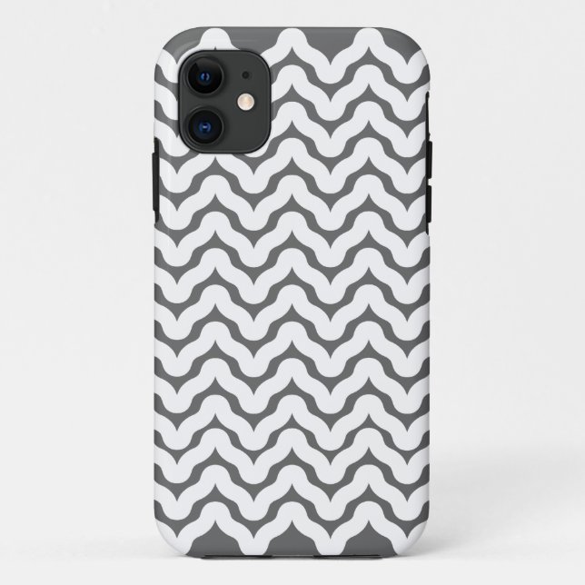 Gray and White Wavy Squiggles Pattern iPhone 5 Case-Mate iPhone Case (Back)