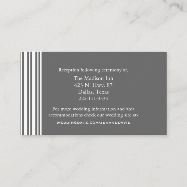 Gray and White Wedding enclosure cards (Front)