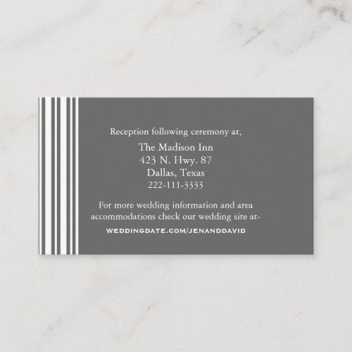 Gray and White Wedding enclosure cards Business Cards