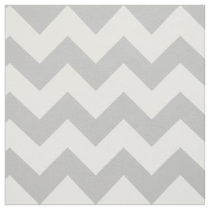 Gray and White Zigzag Chevron Pattern Fabric