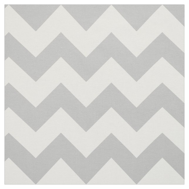 Gray and White Zigzag Chevron Pattern Fabric (Swatch)