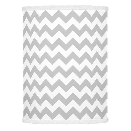Gray and White Zigzag Chevron Pattern Lamp Shade (Front)