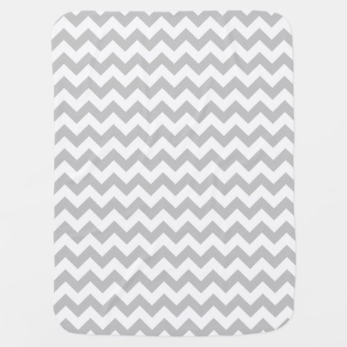 Gray and White Zigzag Chevron Pattern Stroller Blanket