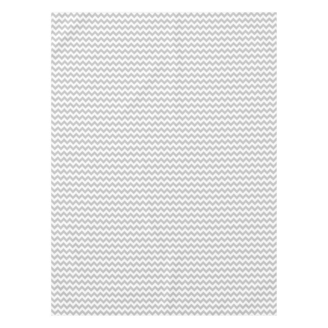 Gray and White Zigzag Chevron Pattern Tablecloth (Front)