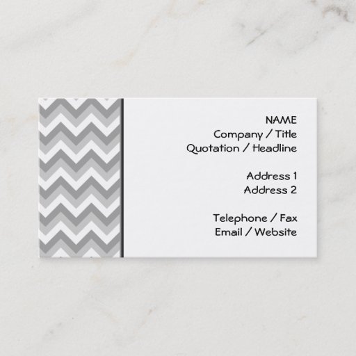 Customizable Gray and White Zigzag Pattern. Business Cards