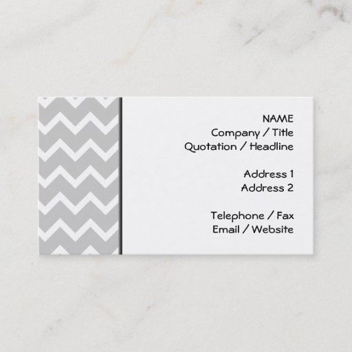 Customizable Gray and White Zigzag Stripes. Business Card Templates