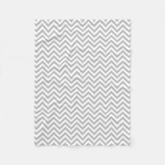 Gray and White Zigzag Stripes Chevron Pattern Fleece Blanket