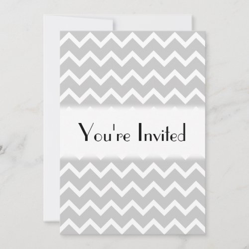 Gray and White Zigzag Stripes. Custom Announcements