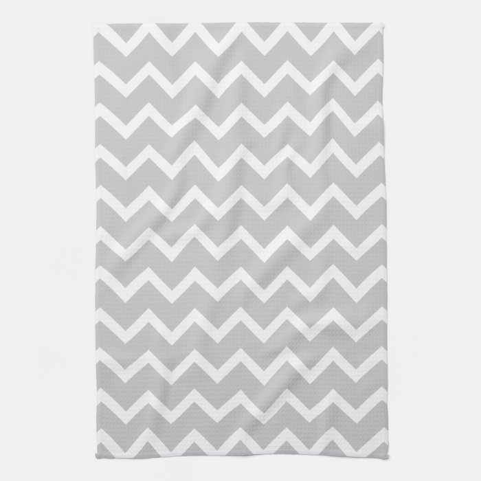 Gray and White Zigzag Stripes. Kitchen Towels Zazzle